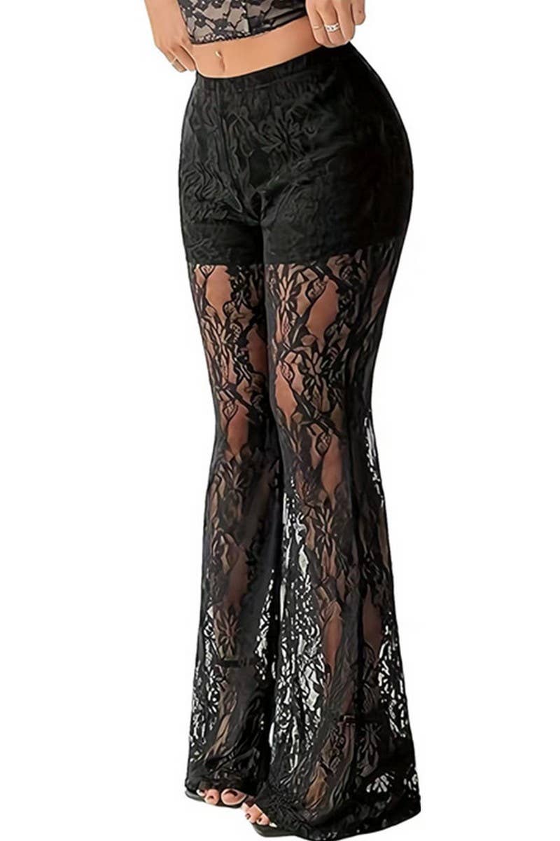 CWBLP1789_LACE DOUBLE LAYER SEMI-TRANSPARENT WIDE LEG PANTS