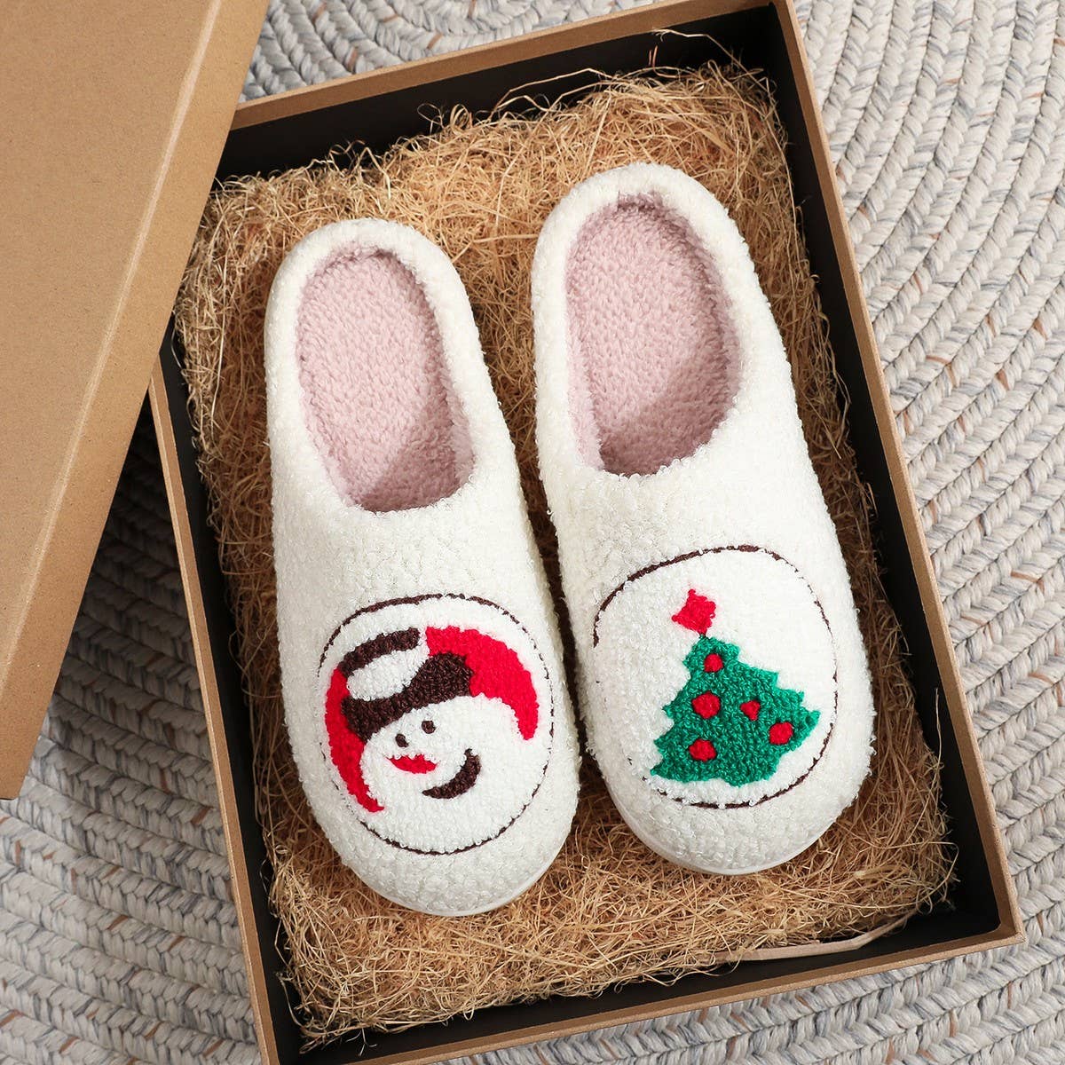 CHRISTMAS SNOWMAN TREE HOME COTTON SLIPPERS