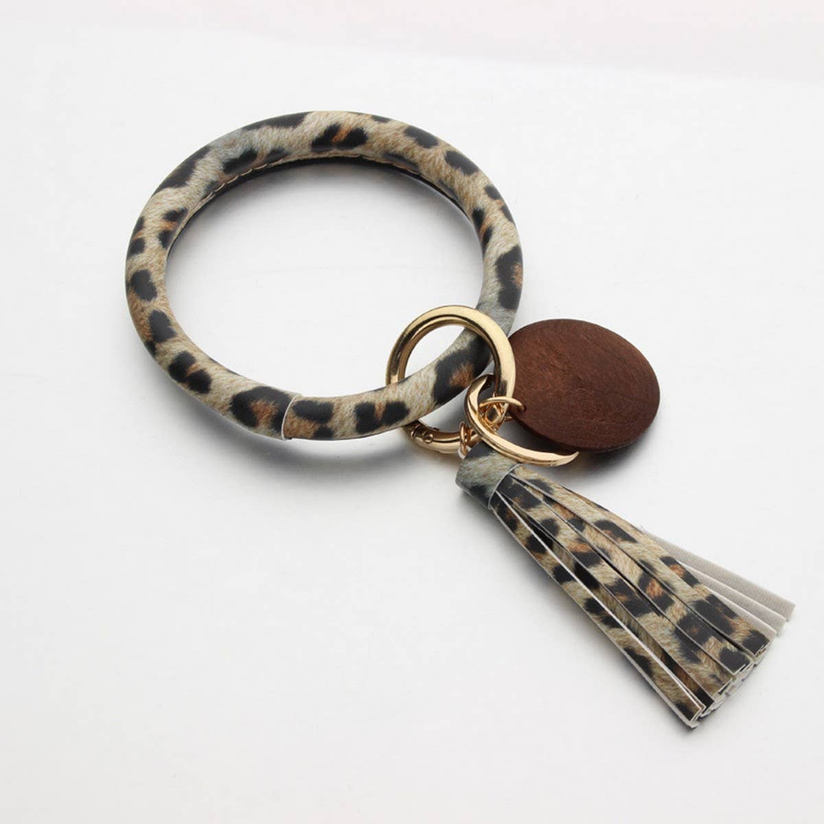 Personalized Leather Wristlet Keychain with Tassel_CWMM7024