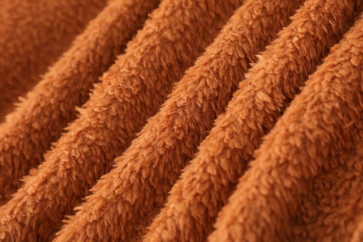 SOLID COLOR LAPEL FLEECE ZIPPER JACKET