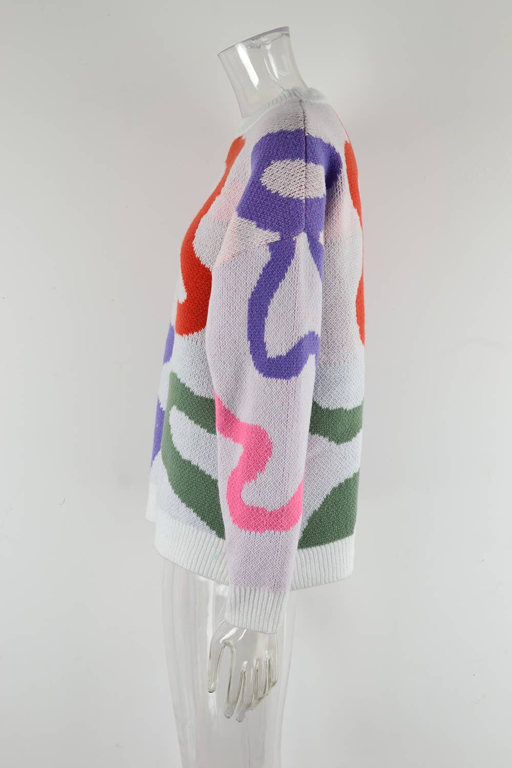 STYLISH CREW NECK SWEATER GEOMETRIC SWEATER