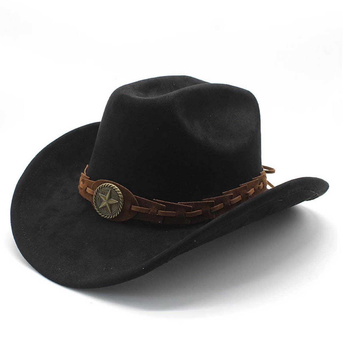Faux Suede Felt Cowboy Hat Men's Classic Fedora_CWAH2510