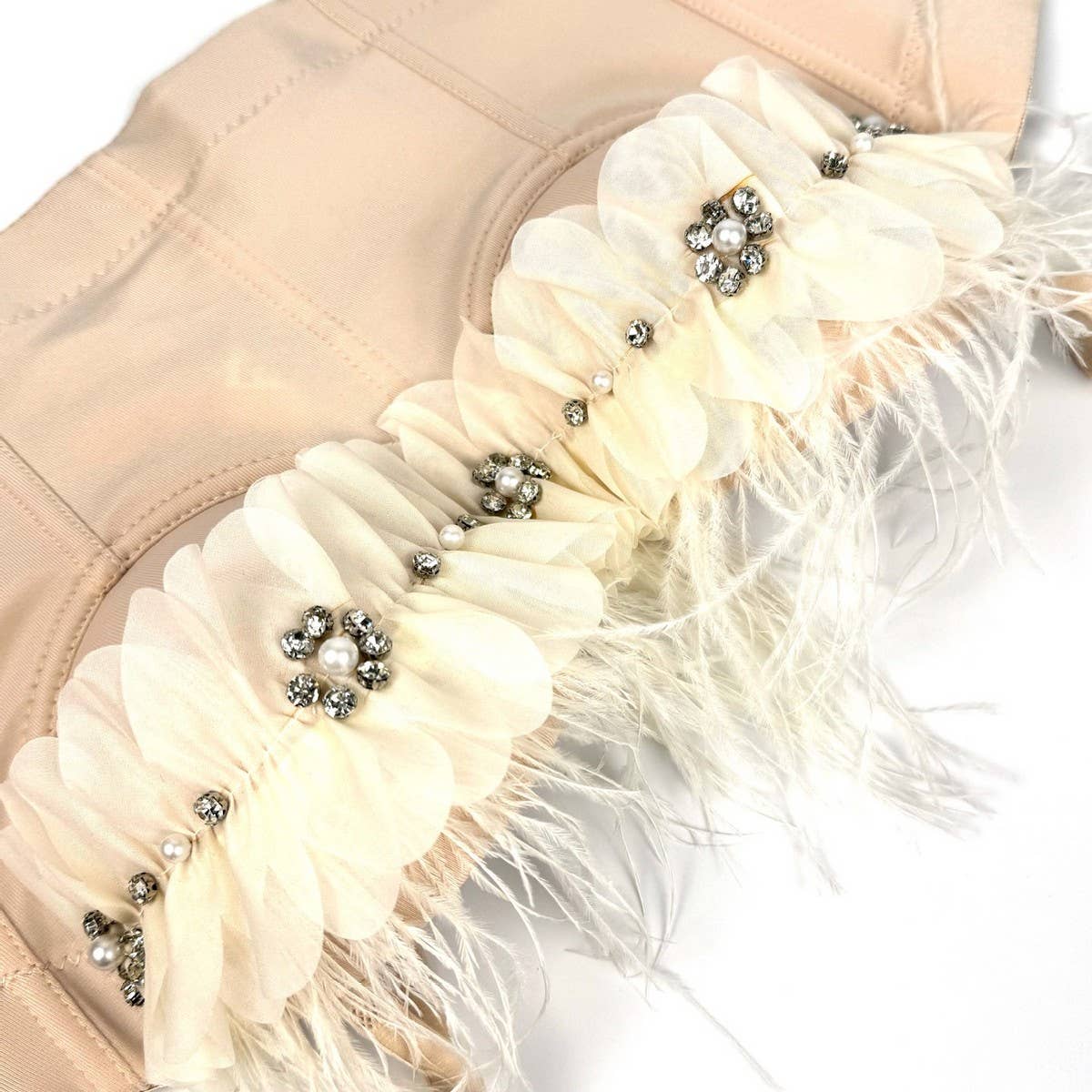 TASSEL DESIGN FLORAL HERRINGBONE CORSET