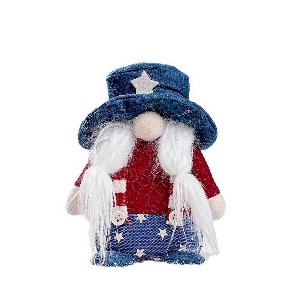 AMERICAN NATIONAL DAY FACELESS OLD MAN ELF DOLL_CWMM2919