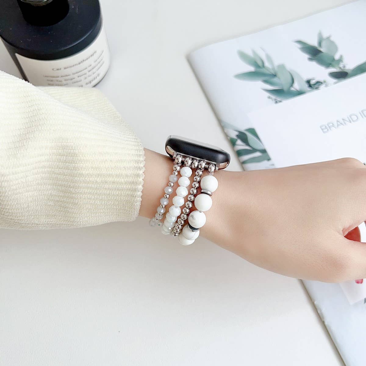 APPLE WATCH 9 I WATCH 8 BEADED ELASTIC STRAP_CWWW0066