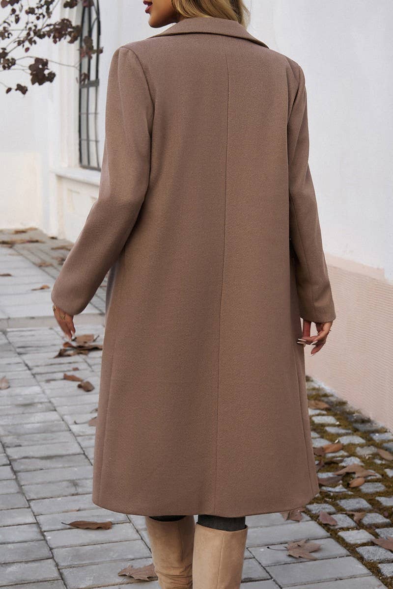 CWOCO0258_V NECK LONG SLEEVE WOOLEN COAT