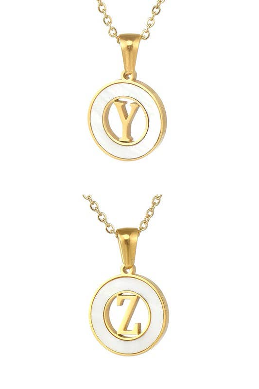A-Z ALPHABET INITIALS PENDANT NECKLACE_CWAJE222