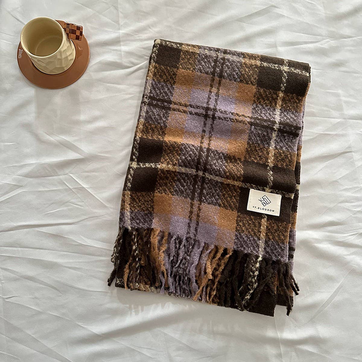 Vintage Plaid Scarf ? Soft Winter Wrap