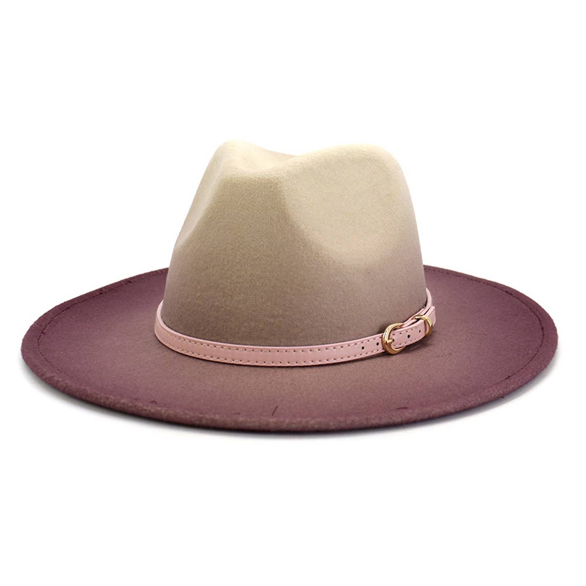 WOMEN MINIMALIST WARM COLOR MATCHING PANAMA HAT_CWAH0713