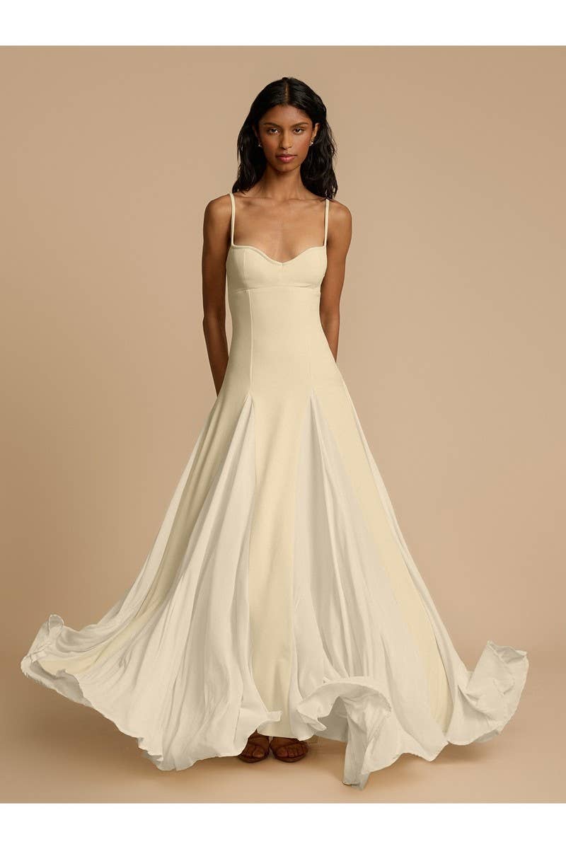 CWDMD5495_BACKLESS SPAGHETTI STRAP COLORBLOCK BODYCON DRESS