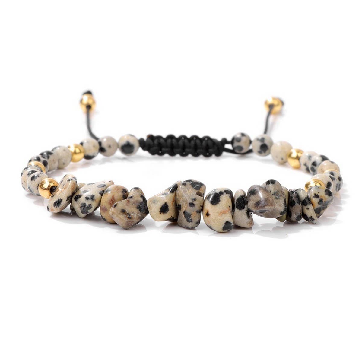 CWAJE4216_NATURAL STONE BEADS BRAIDED GRAVEL BRACELET