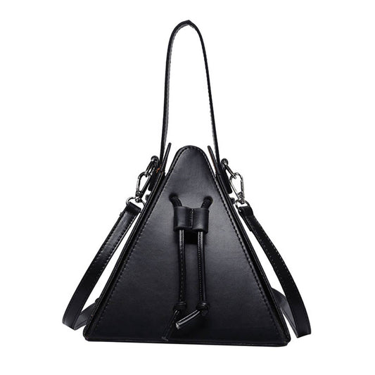 Candy-colored hand-held crossbody triangular bag