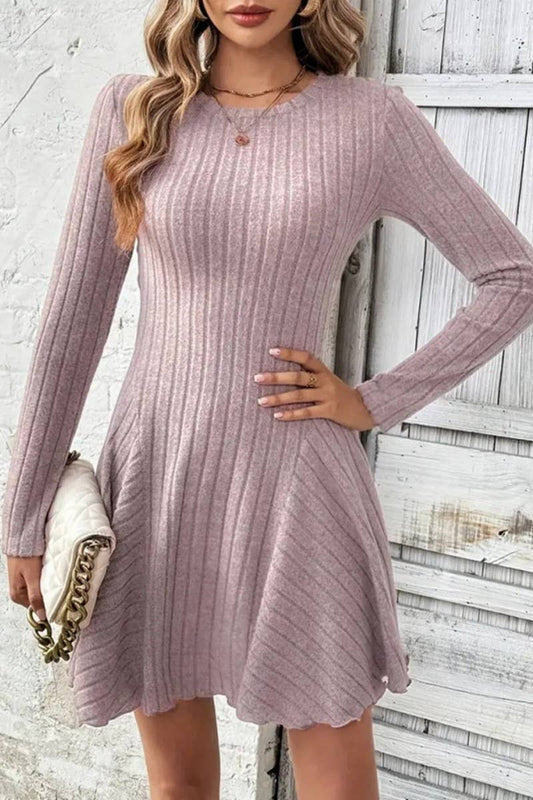 CWDSD10530_AUTUMN AND WINTER FRENCH KNITTED SHORT DRESS