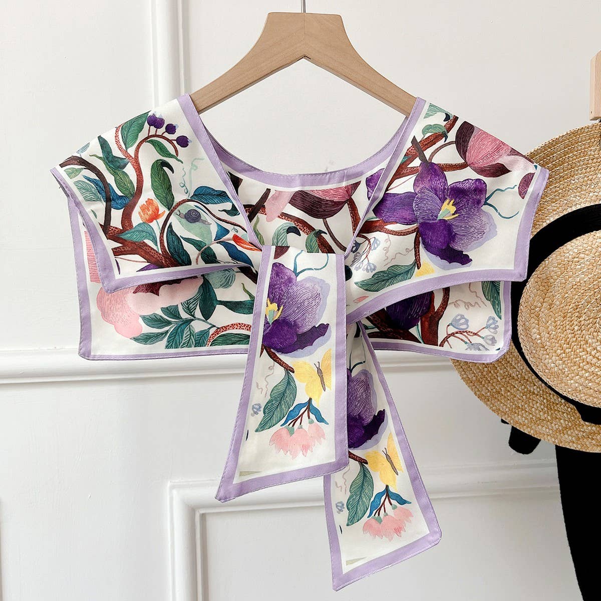 CWASC03128_PASTORAL OIL PAINTING PRINT SHAWL FOR WOMEN