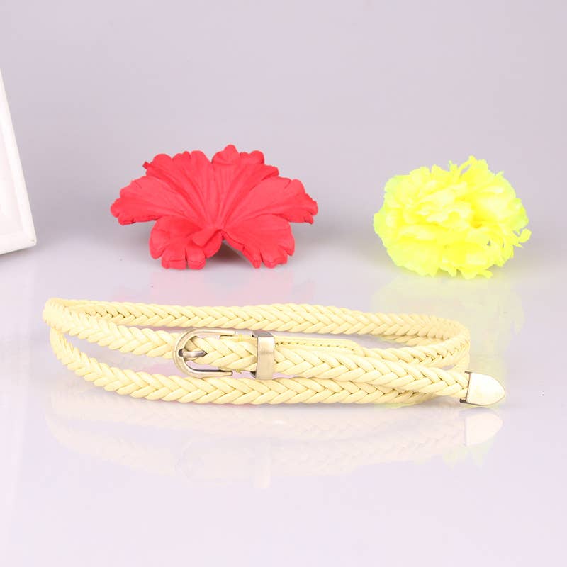Hand-woven needle-buckle versatile waist belt
