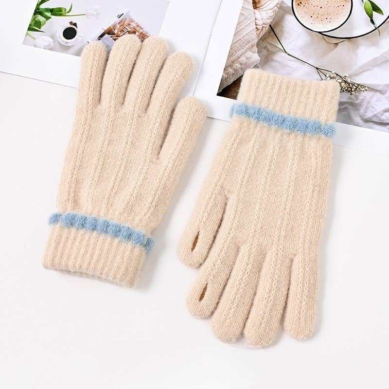 Women??¢s Winter Knit Gloves Touchscreen Warm Thick_CWAG0526