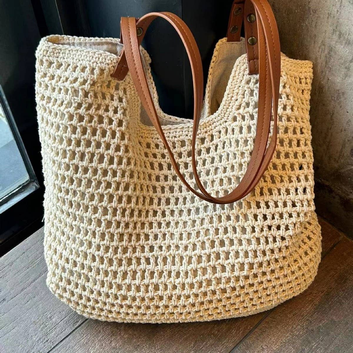 CWAB4838_LARGE CAPACITY BEACH LEISURE SHOULDER TOTE BAG