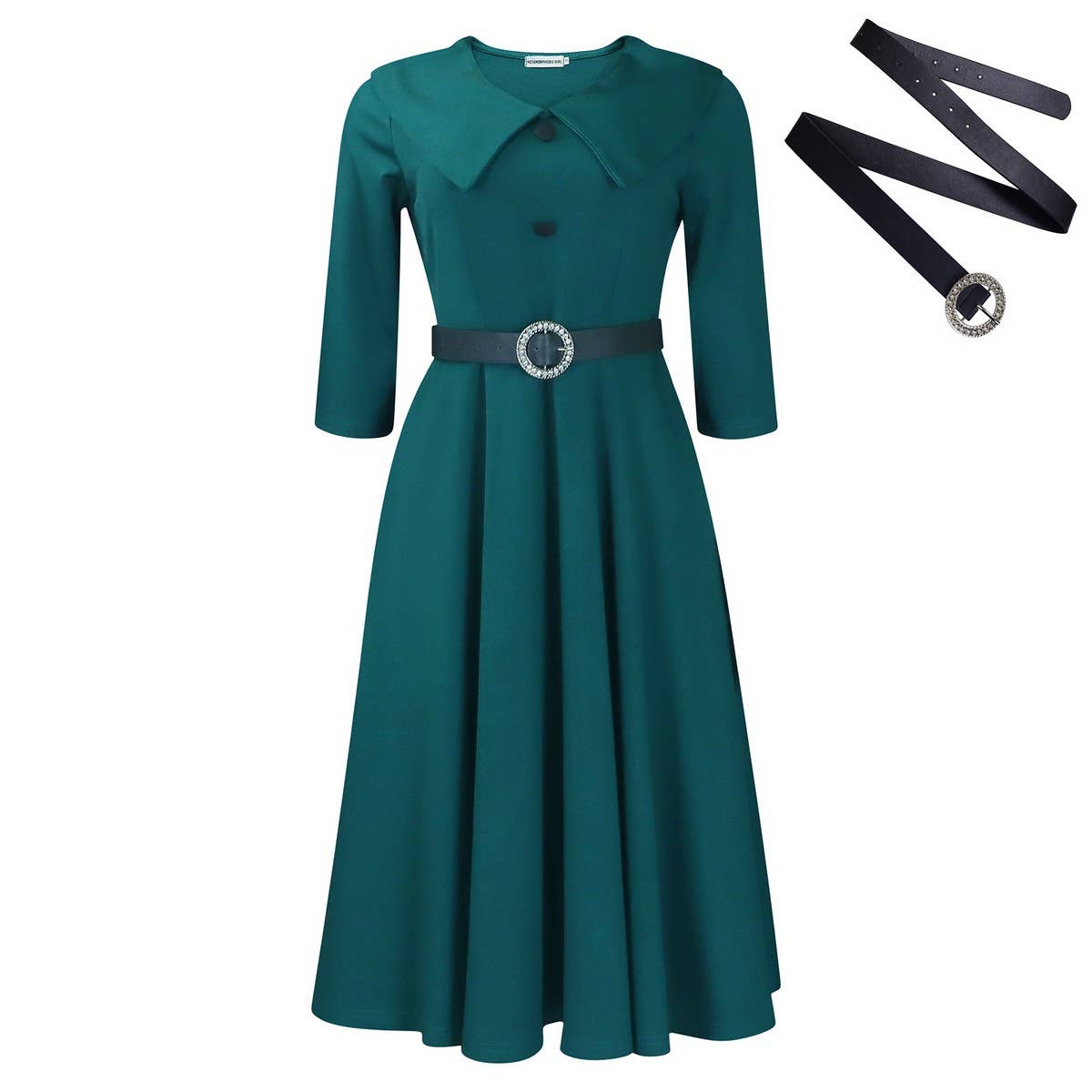 SOLID COLOR FASHIONABLE A-LINE PLUS SIZE DRESS_CWDMD3670