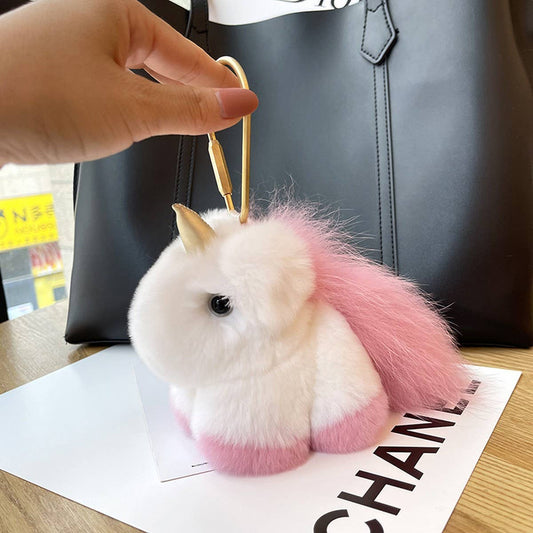 NEW CUTE PLUSH PONY BAG PENDANT CAR KEYCHAIN