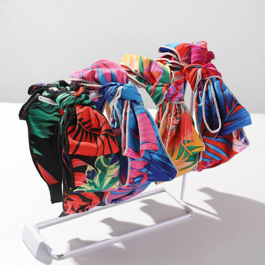 RETRO FLORAL BOW WIDE BRIM HEADBAND_CWAHA2549