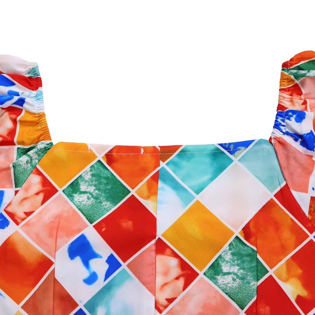 PRINTED TOP PLEATED LONG SKIRT TWO-PIECE SUIT_CWSTB1137