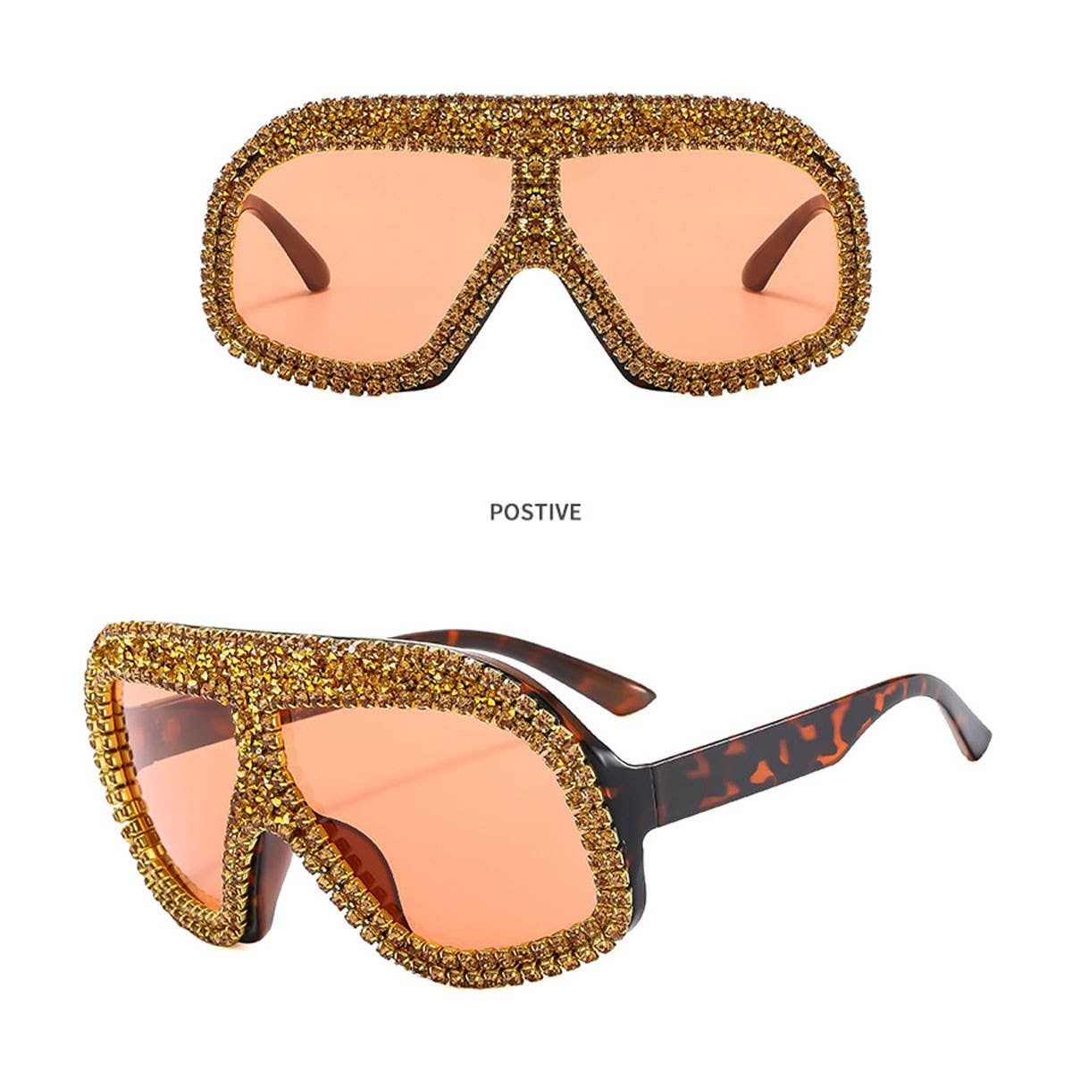 FASHIONABLE LARGE FRAME DIAMOND SUNGLASSES