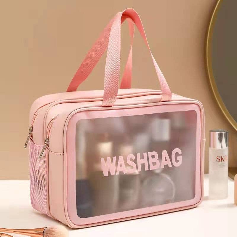 PU dry-wet double-layer separated cosmetic bag