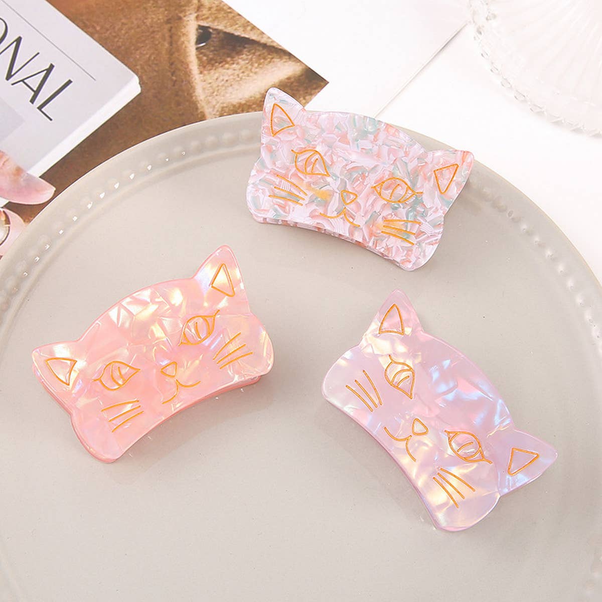Acrylic Medium Cat Hair Claw Clip for Bangs_CWAHA0992
