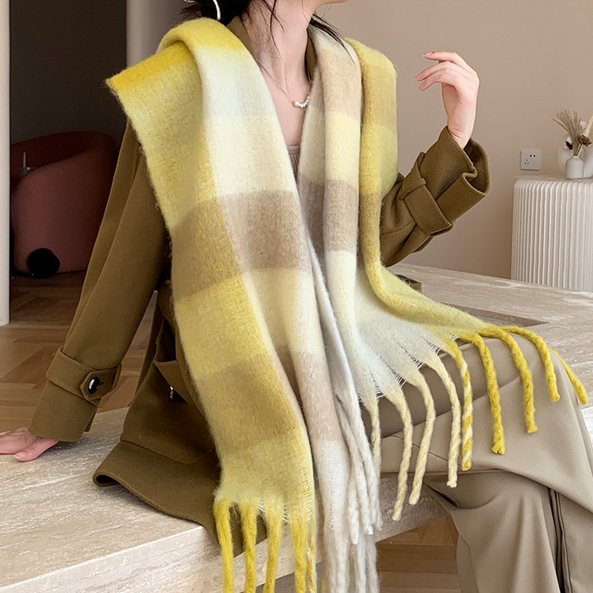 Plush AC Scarf ??Thick Soft Winter Wrap_CWASC2701