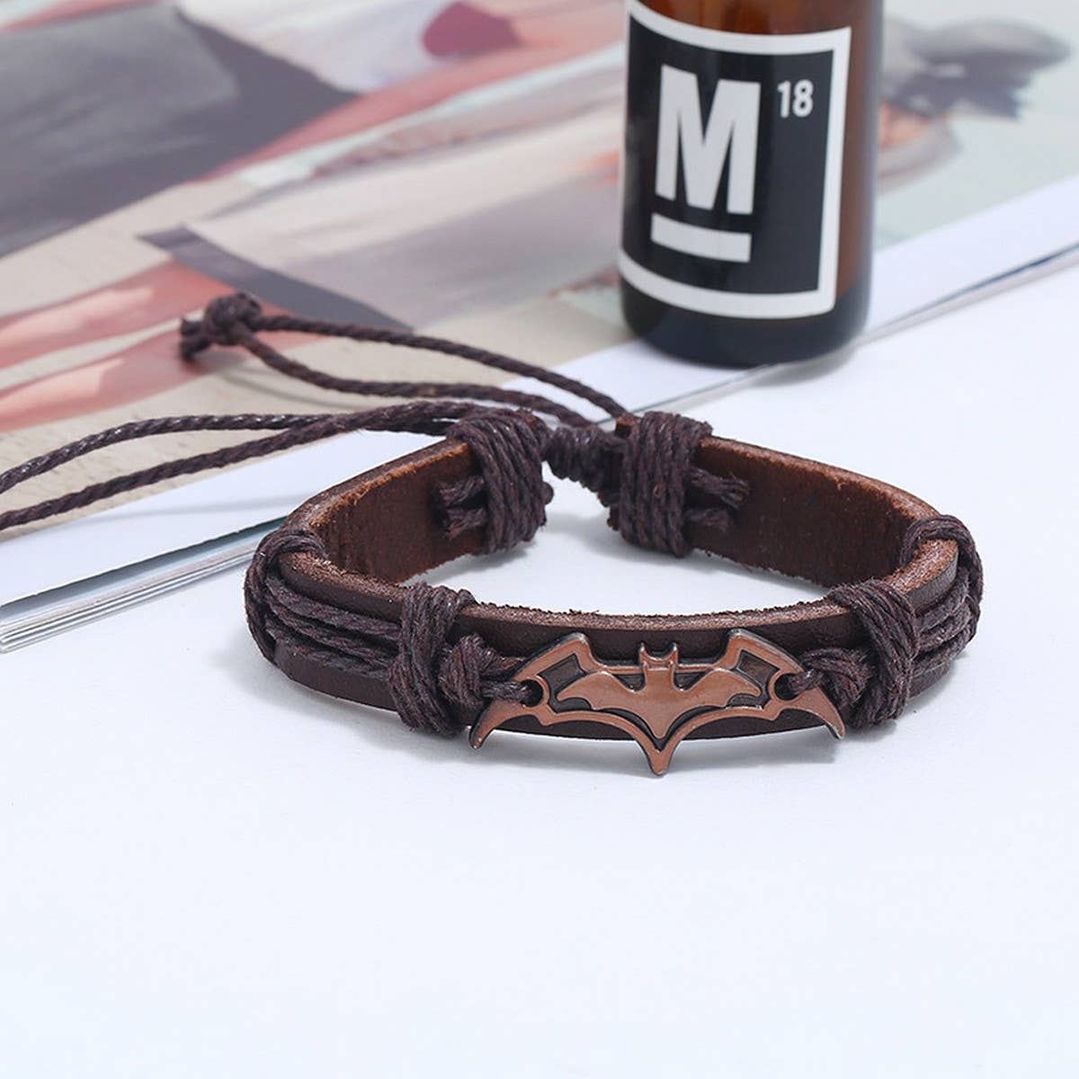 NEW CREATIVE BRAIDED COWHIDE ALLOY BRACELET