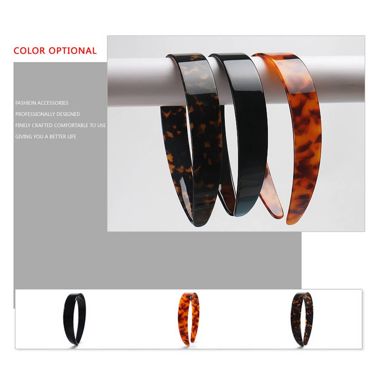 ACETATE RETRO 2.5CM WIDE HEADBAND HAIRPIN_CWAHA4342