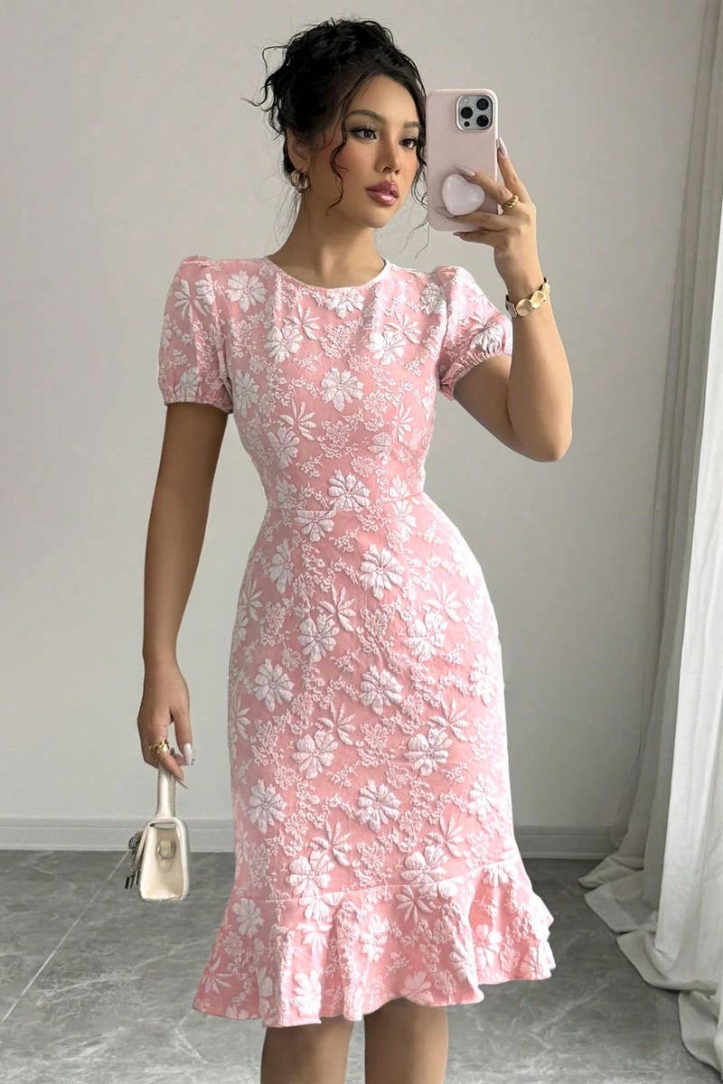 CWDMD5717_ELEGANT SLIM FIT KNEE-LENGTH BODYCON DRESS