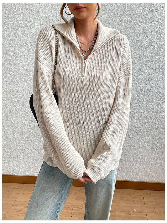 VINTAGE HALF-ZIP PULLOVER SWEATER KNITWEAR
