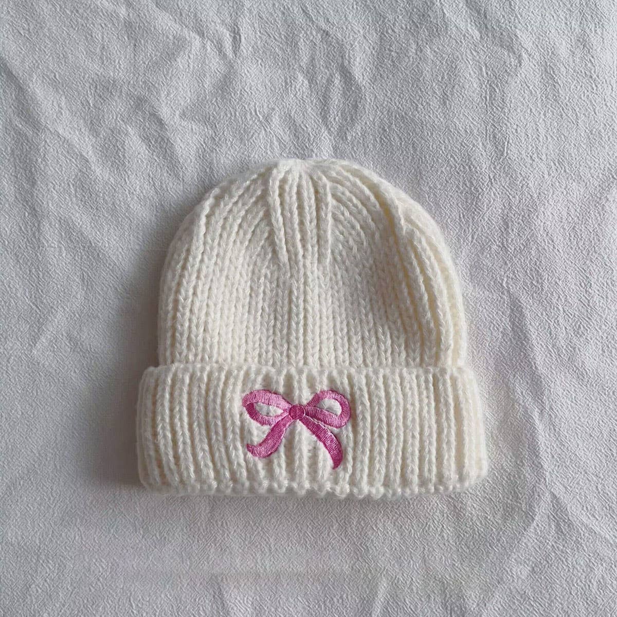 PERSONALIZED BOW CHILDREN'S WARM KNITTED HAT_CWAH2927