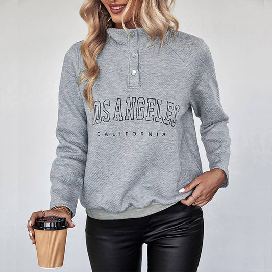 TEXTURED LETTER PRINT PULLOVER HOODIE