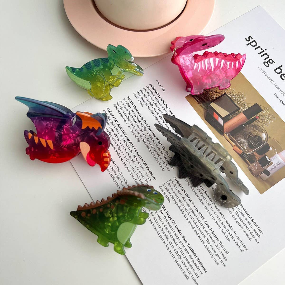 New Colorful Gradient Dinosaur Hair Claw Clip