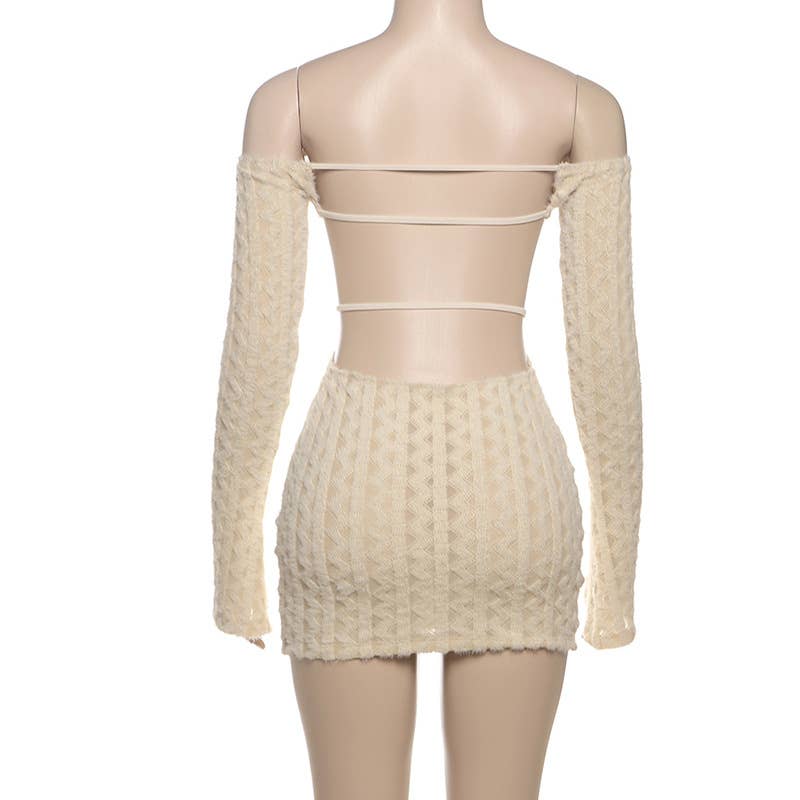 One-shoulder,backpack-butt exposed dress