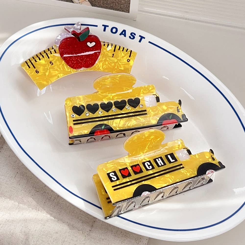 Apple ruler hairpin Cartoon car hairpin
