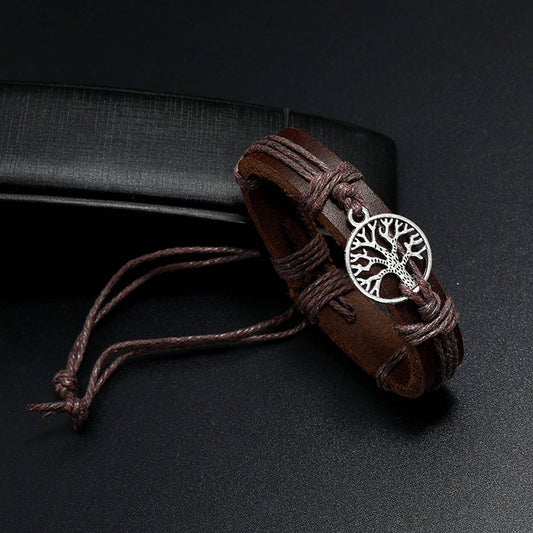 CREATIVE PERSONALITY DRAWABLE LEATHER BRACELET