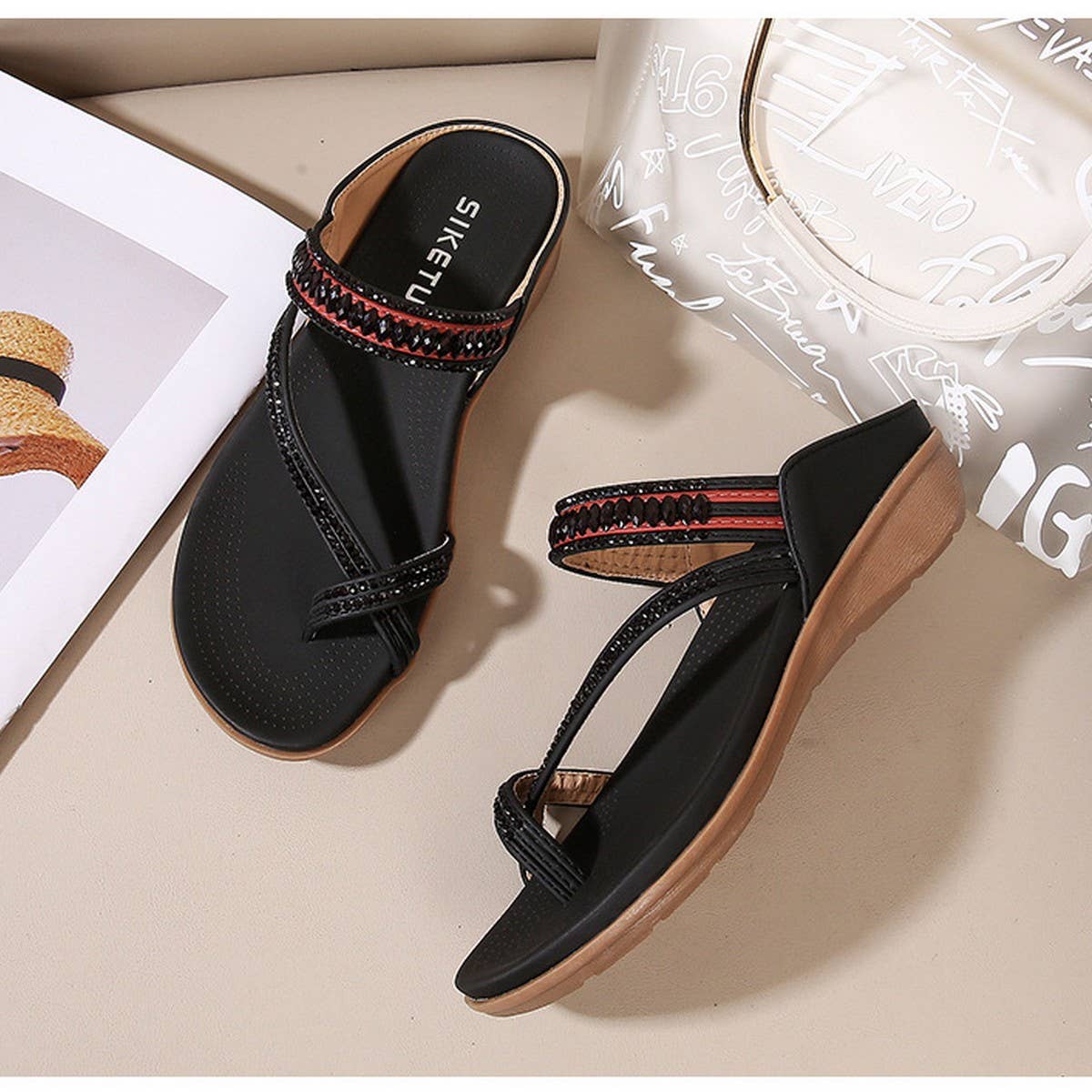 CROSS STRAP COMFORTABLE CASUAL SANDALS SLIPPERS