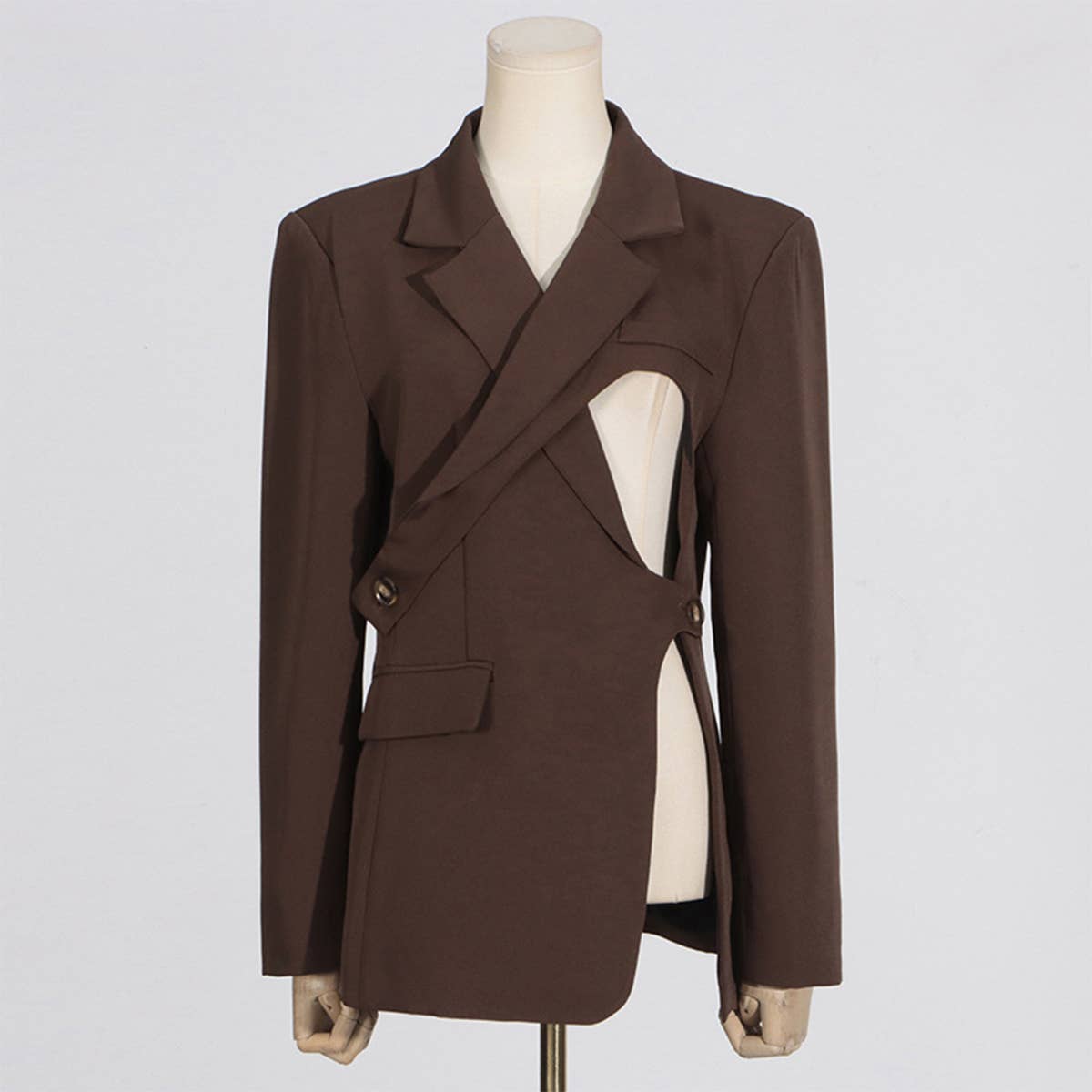Chic Hollow-Out Waist Blazer with Belted Design_CWOCO1240
