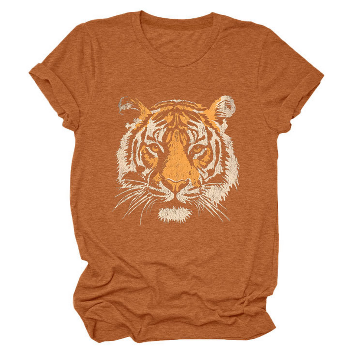 Women??¢s Summer Tee with Stylish Tiger Print_CWTTSL0494