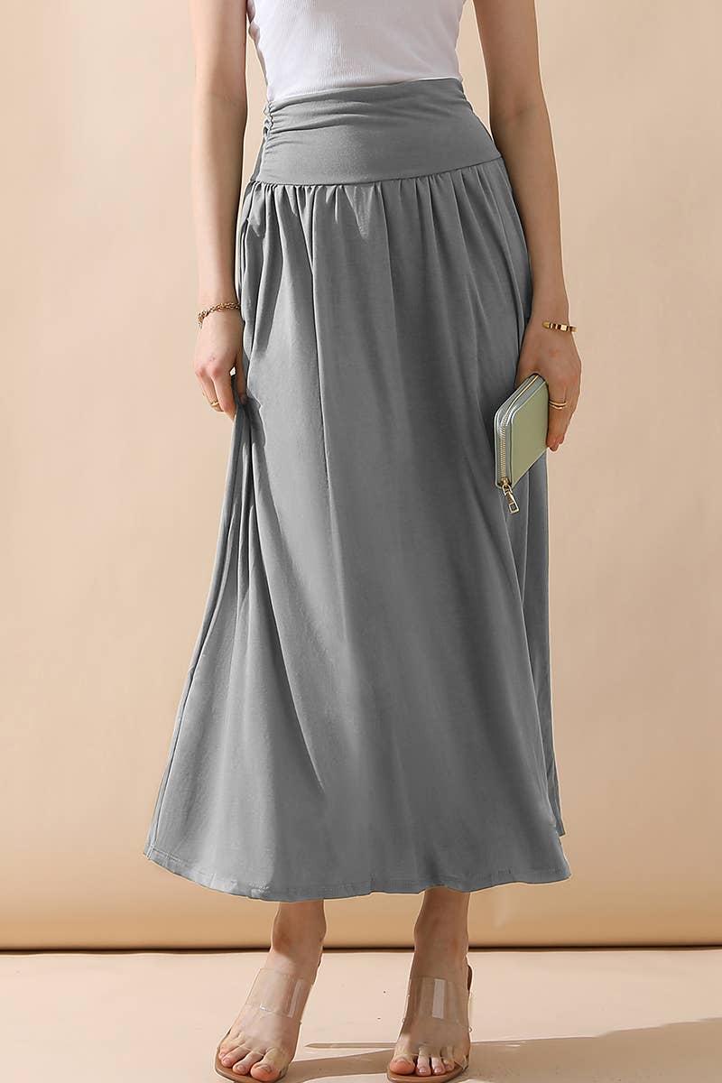 CWBLS116_CASUAL LONG LENGTH MAXI STYLE WAIST LIGHT SKIRT