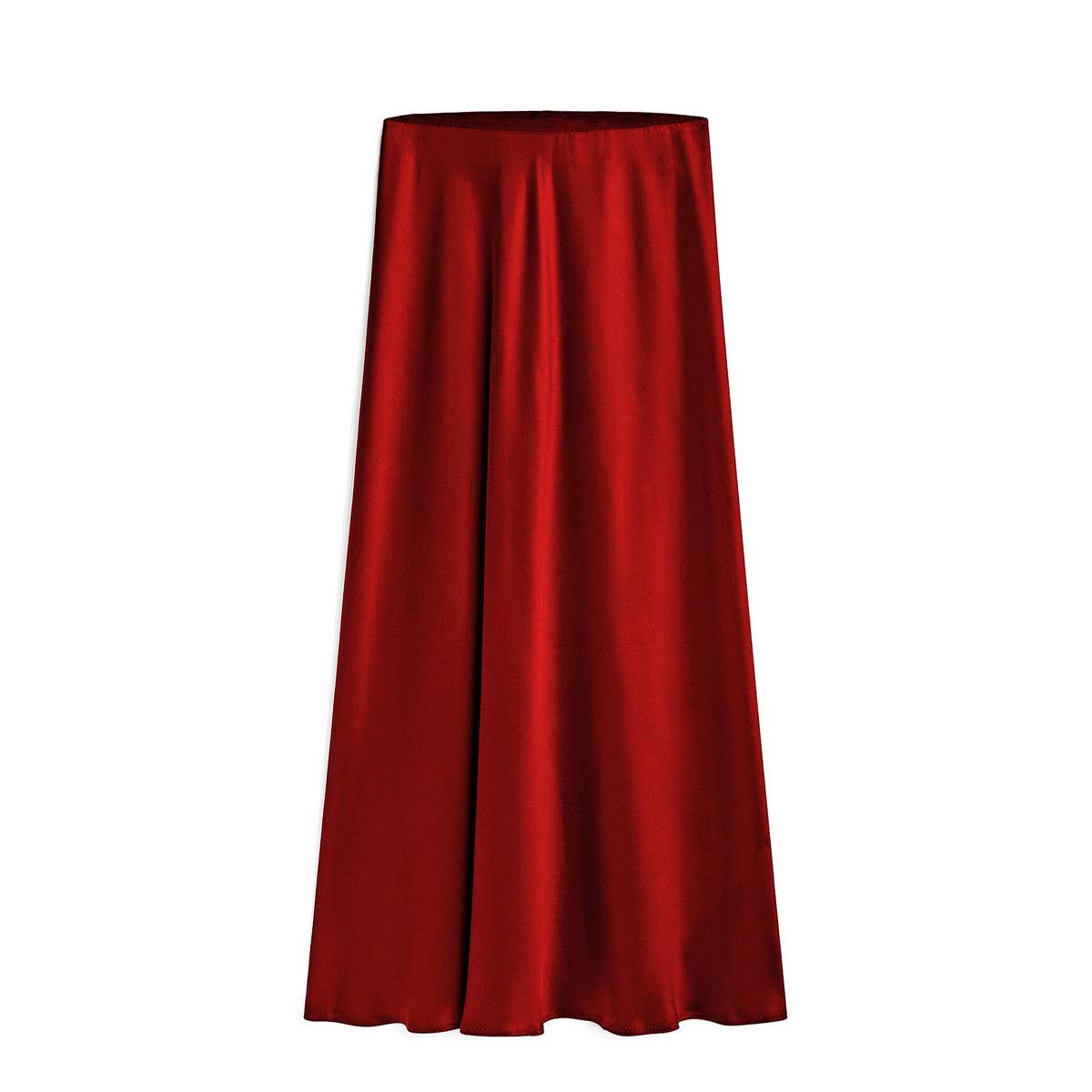 ACETATE SATIN SKIRT HIGH WAIST SLIT MAXI SKIRT_CWAB4804