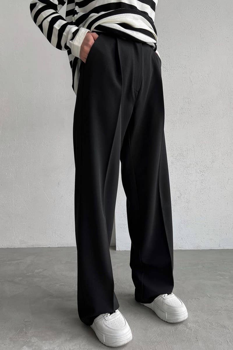 CWBLP2054_ELEGANT HIGH WAIST WIDE LEG OFFICE TROUSERS