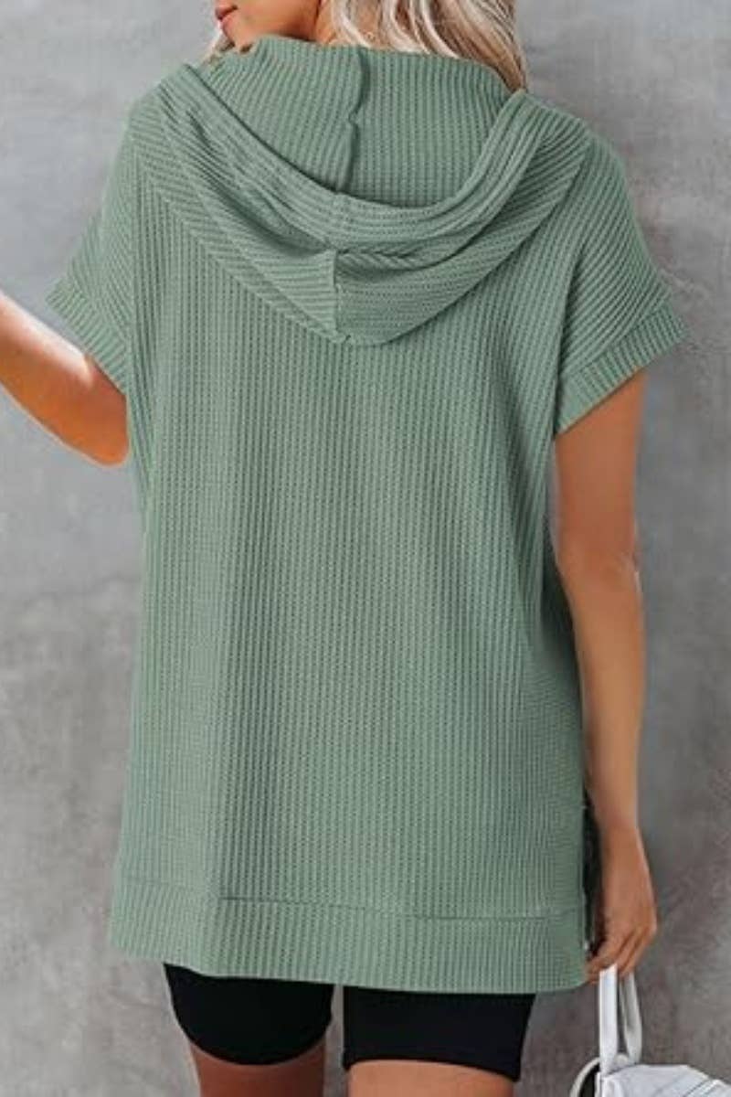 CWDSD4920_SUMMER DRAWSTRING HOODED DRESS SHORT