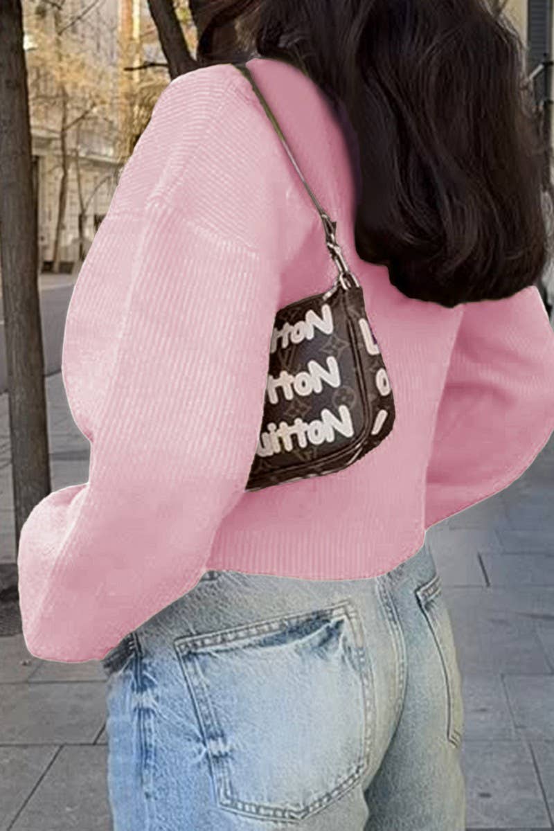 CWOCAL00777_SOLID COLOR BUTTON LONG SLEEVE KNITTED JACKET