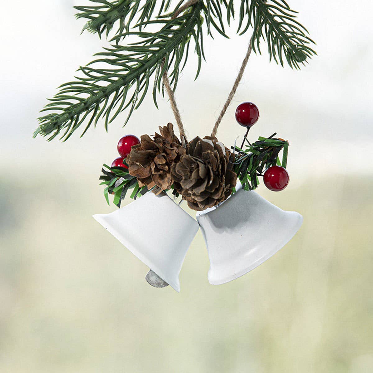 CWMM10373_CHRISTMAS GOLD RED BELL  NORDIC TREE DECOR