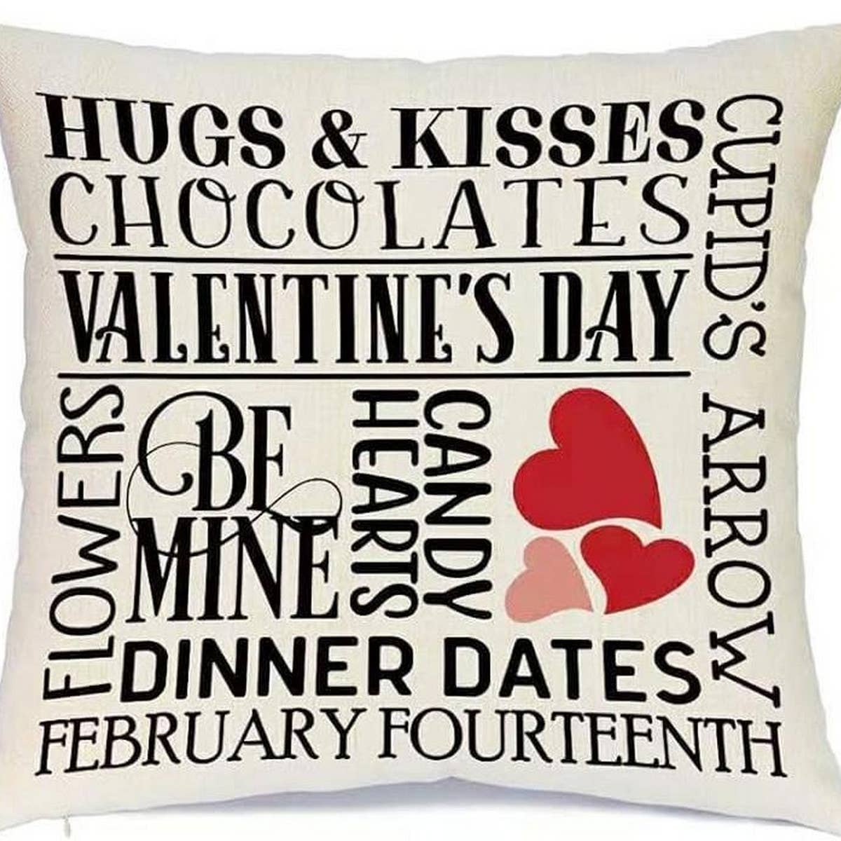 SIMPLE VALENTINE'S DAY LETTER PRINT PILLOWCASE_CWMM0778