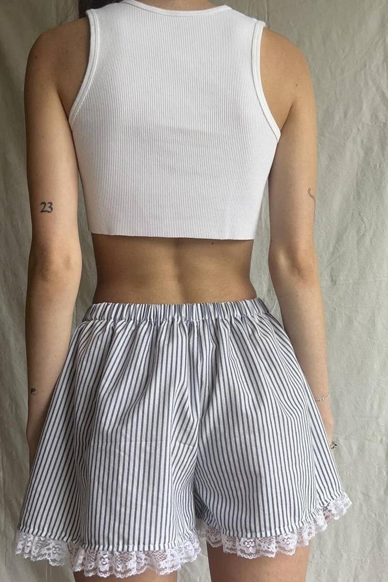 CWBSP0426_LACE PATCHWORK PRINTED BOTTOMING SHORTS